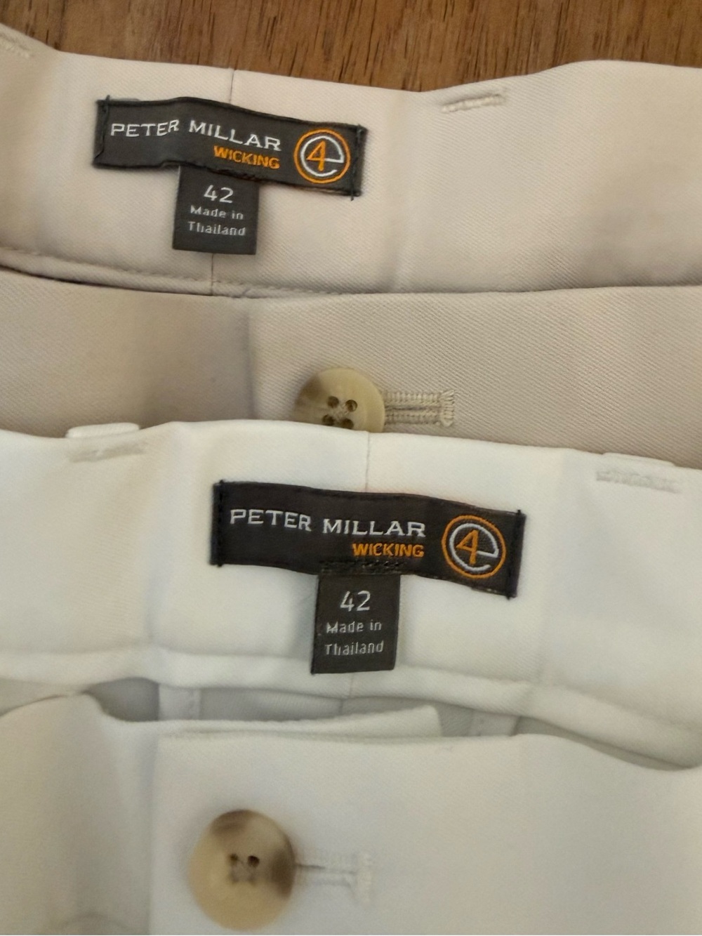 Peter Millar Light Beige and White Performance Golf Pants